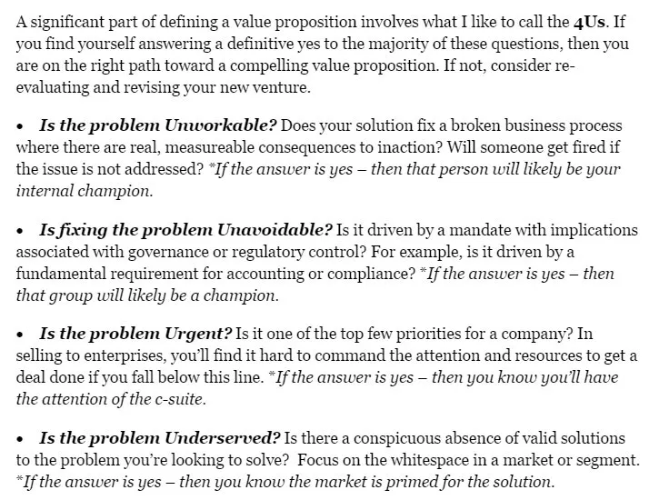 value proposition statement example