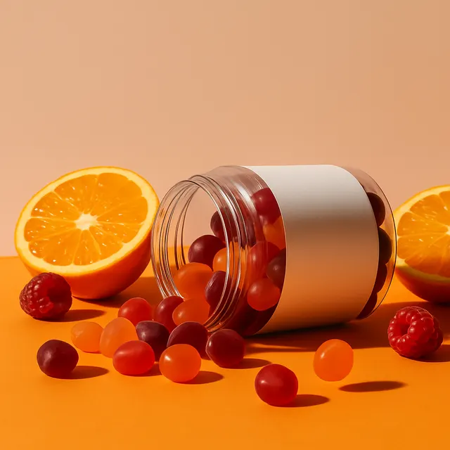 Example ad: Vitamins you look forward to.
